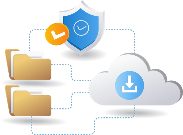 Technology data server cloud security  Illustration