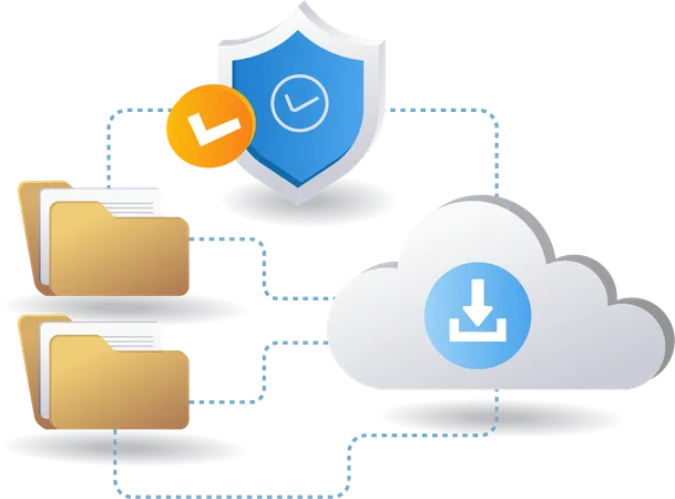 Technology data server cloud security  Illustration