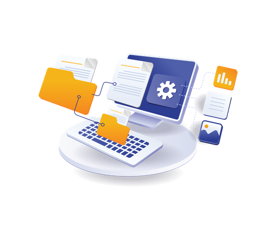 Technology digital folder network  イラスト