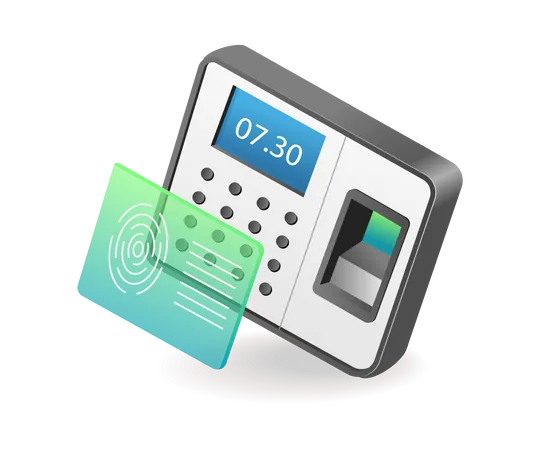 Technology Fingerprint work attendance tool Illustration