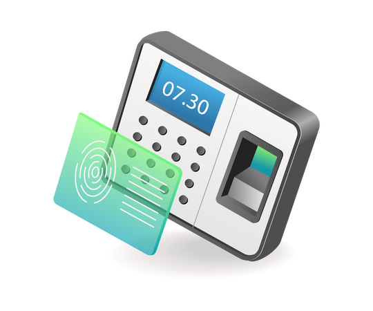 Technology Fingerprint work attendance tool  Illustration