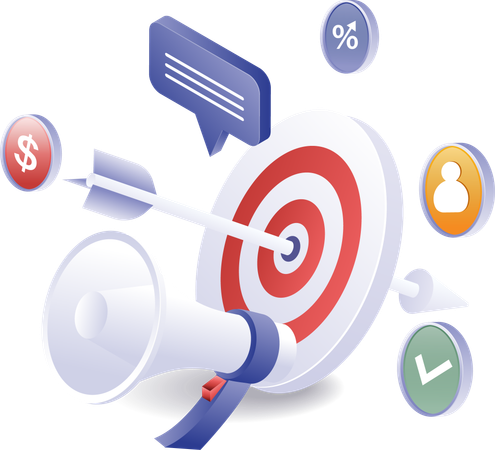 Technology marketing target campaigns  Illustration