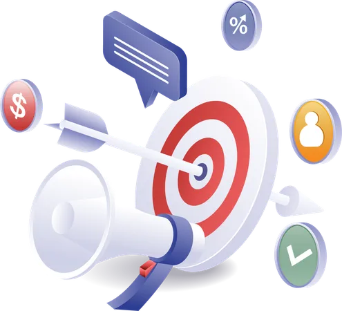 Technology marketing target campaigns  Illustration