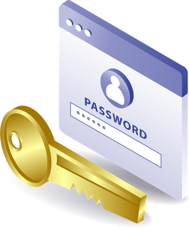 Technology security password screen lock  Illustration