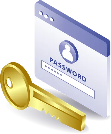 Technology security password screen lock  Illustration