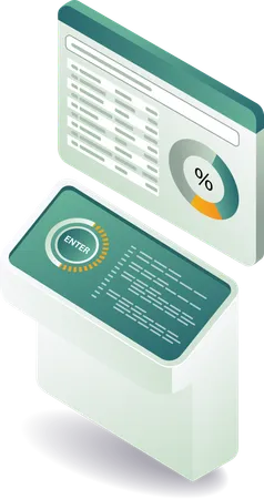 Technology server analyst data control dashboard  Illustration