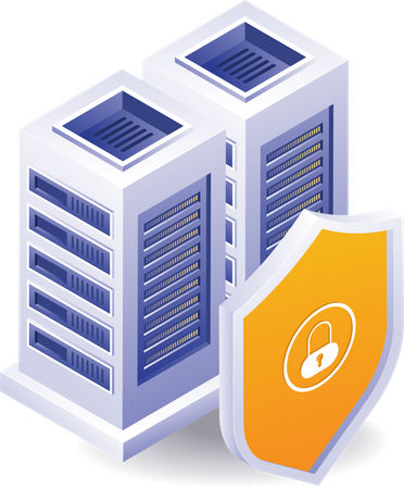 Technology server security shield  Illustration