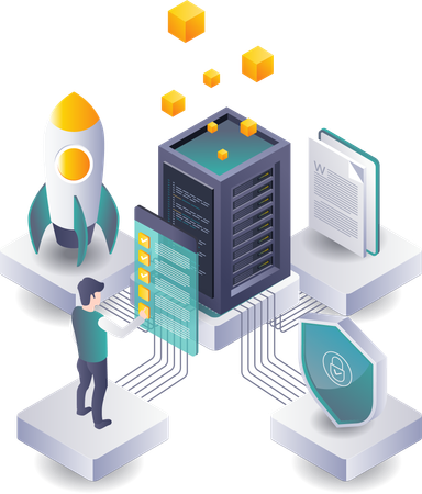 Technology Startup Server Checklist Analysis  Illustration