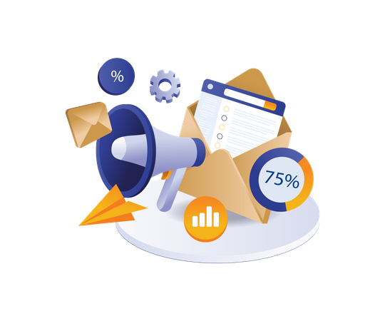 Technology strategy digital marketing email campaign  Illustration