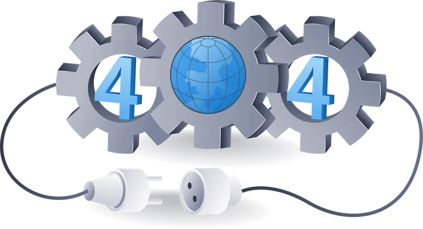 Technology system code 404 error gear symbol  Illustration