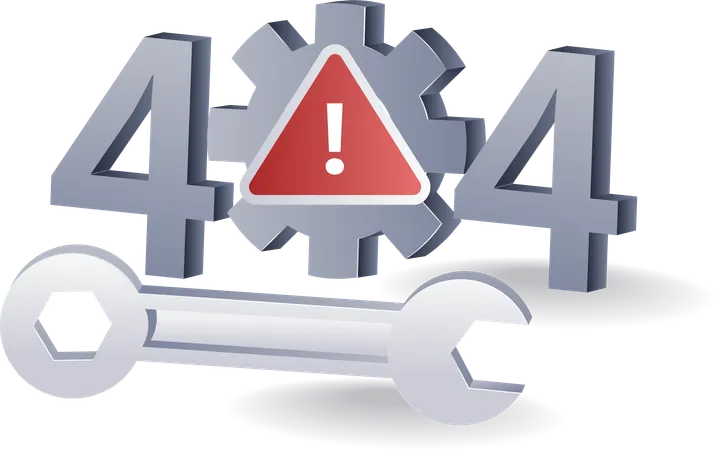 Technology system code 404 error warning  Illustration