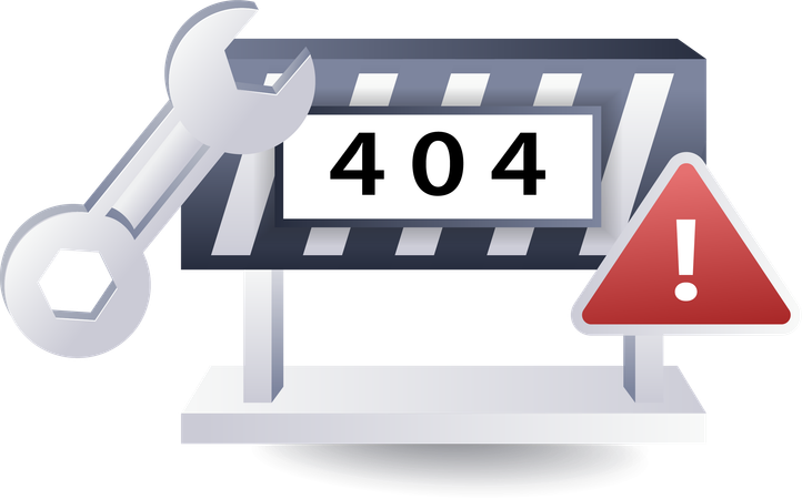 Technology system error 404 warning  Illustration