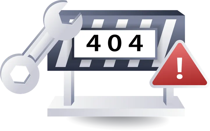 Technology system error 404 warning  Illustration