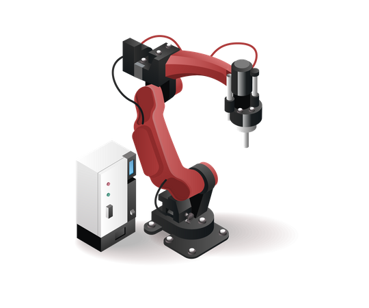 Technology Tool factory robotic arm with artificial intelligence  1  Illustration