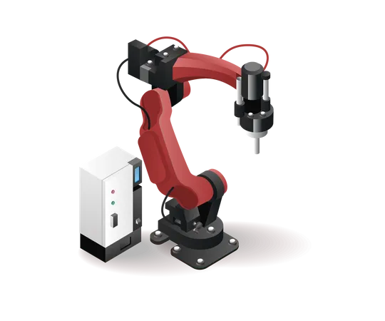 Technology Tool factory robotic arm with artificial intelligence  1  Illustration