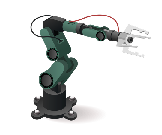Technology Tool factory robotic arm with artificial intelligence Illustration