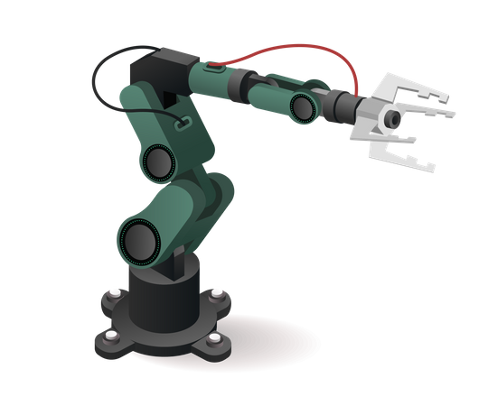 Technology Tool factory robotic arm with artificial intelligence  Illustration