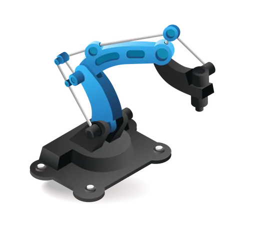 Technology Tool industrial welding robotic arm with artificial intelligence Illustration