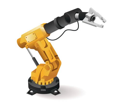 Technology Tool robotic arm clamp industrial packaging industry with artificial intelligence  Illustration
