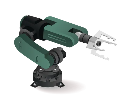 Technology Tool robotic arm clamp industrial packaging industry with artificial intelligence  Illustration