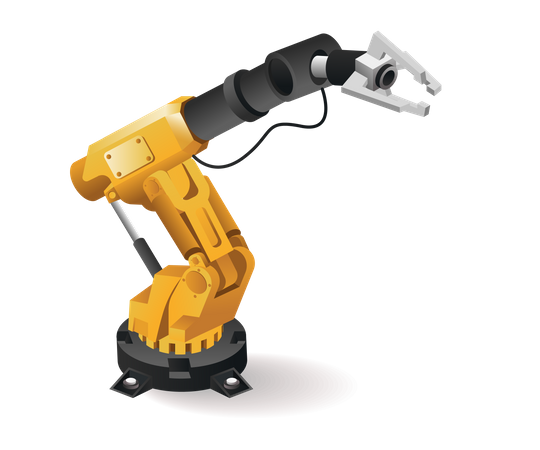 Technology Tool robotic arm clamp industrial packaging industry with artificial intelligence  Illustration