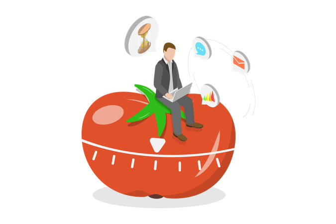 Técnica pomodoro  Ilustração