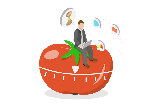 Técnica pomodoro  Ilustração