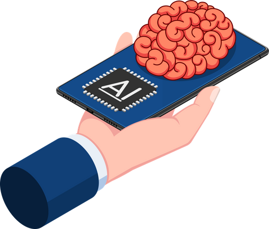 Tecnología cerebral ai  Illustration