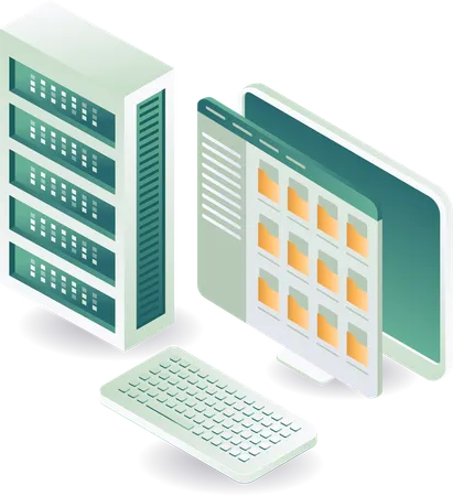 Servidor de datos de tecnología informática  Ilustración