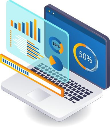 Tecnología de análisis de datos informáticos.  Ilustración