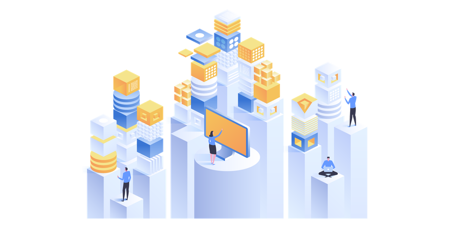 Tecnologia de banco de dados em nuvem  Ilustração