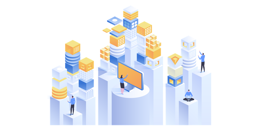 Tecnología de base de datos en la nube  Ilustración