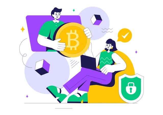 Tecnologia Blockchain  Ilustração