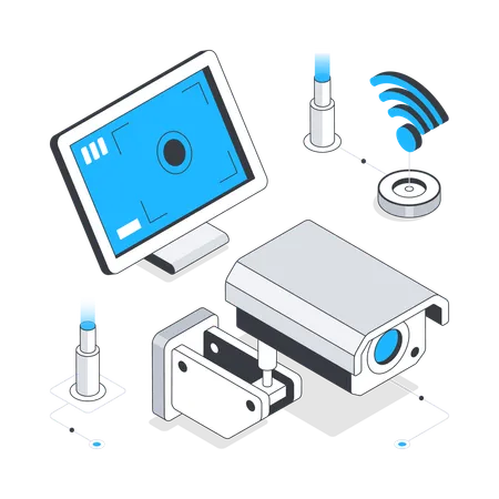 Tecnología de cámaras CCTV  Ilustración