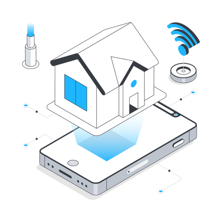 Tecnologia de casa inteligente  Ilustração