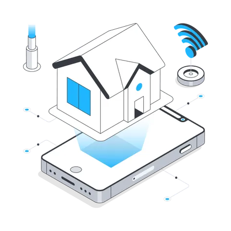 Tecnologia de casa inteligente  Ilustração