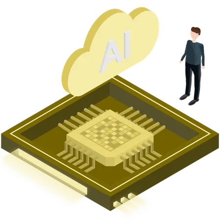 Tecnología de chip ia  Ilustración