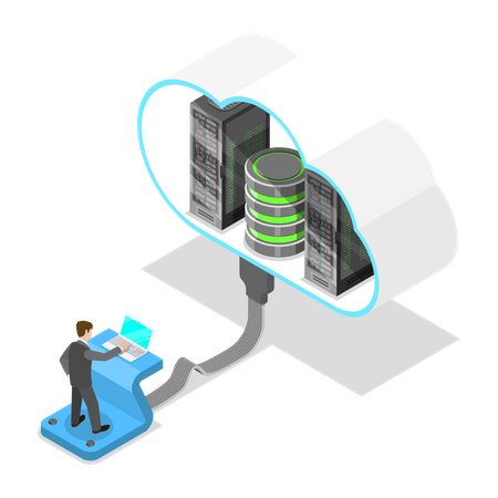 Tecnologia de computação em nuvem  Ilustração