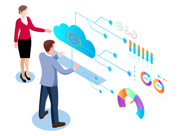 Tecnología de computación en la nube  Ilustración