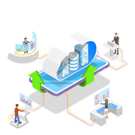 Tecnología de computación en la nube  Ilustración