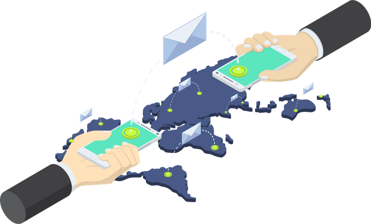 Tecnología de comunicación por correo electrónico  Ilustración