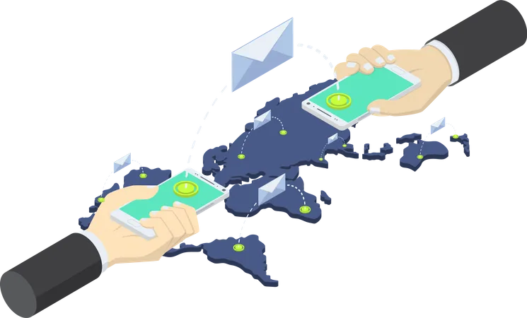 Tecnología de comunicación por correo electrónico  Ilustración