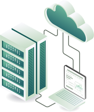 Tecnología de datos del servidor en la nube  Ilustración