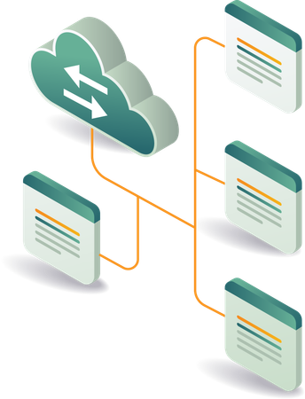 Tecnología de datos y servidores en la nube  Illustration