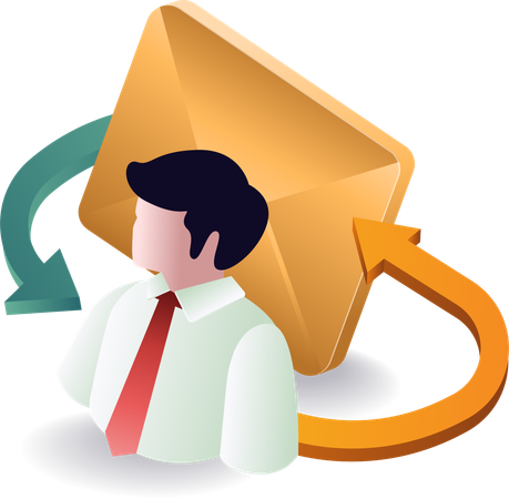 Transações de tecnologia de e-mail pessoal  Ilustração