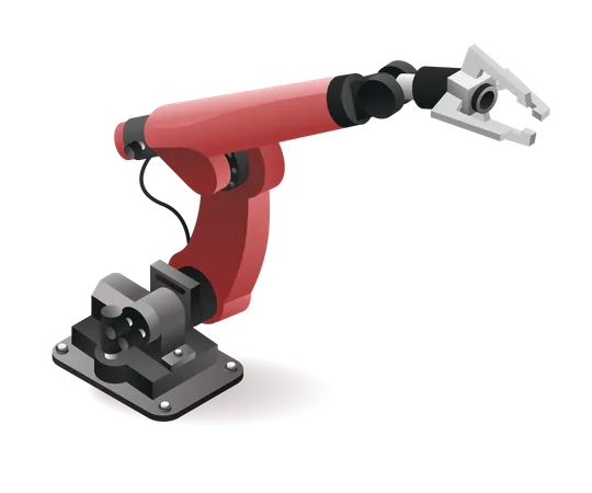 Tecnologia de ferramentas de braço robótico para a indústria de embalagens com inteligência artificial  Ilustração