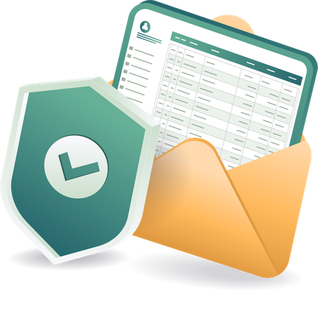 Tecnologia de gerenciamento de segurança de dados de e-mail  Ilustração