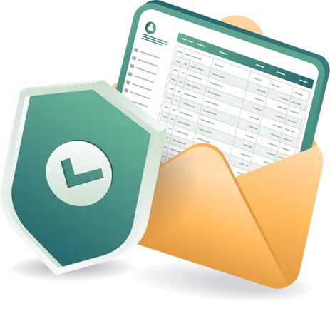 Tecnología de gestión de seguridad de datos de correo electrónico  Ilustración