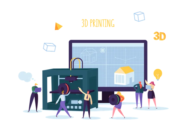 Tecnologia de impressão 3D  Ilustração