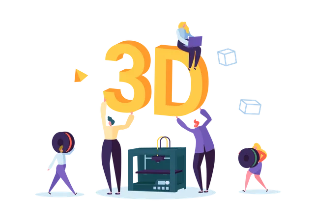 Tecnologia de impressão 3D  Ilustração